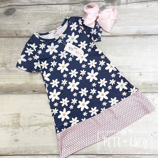 Navy Daisy Dress