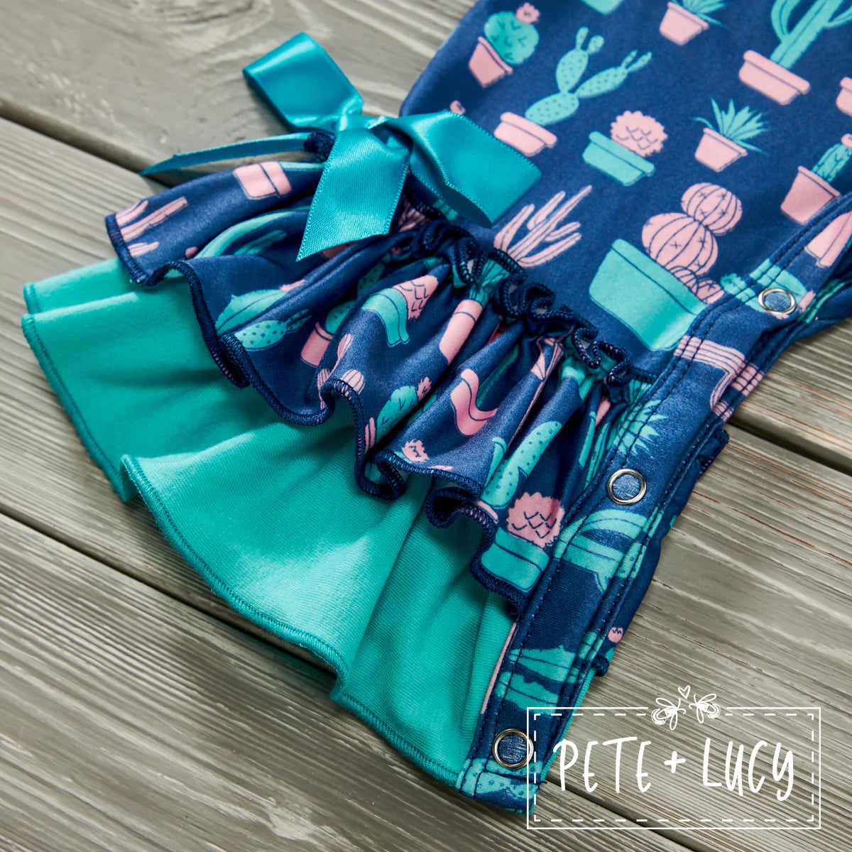 Boho Cactus Girl Long Sleeve Romper