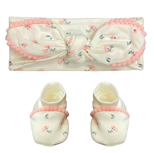 Girls Newborn Headband & Bootie Set