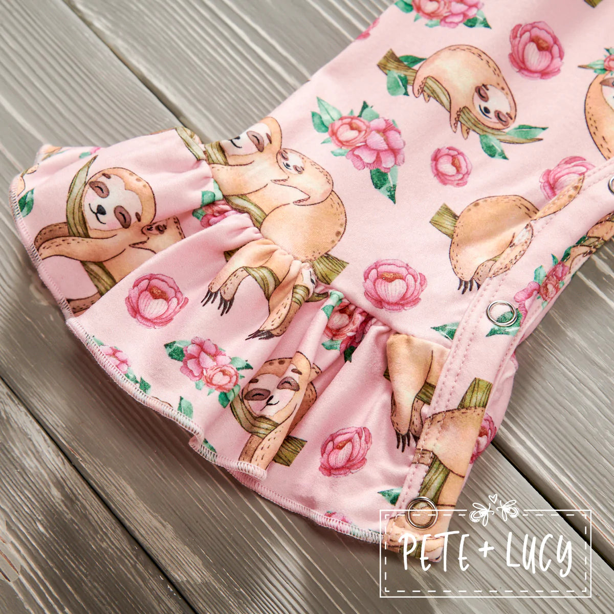 I Love Sloths Girls Long Romper