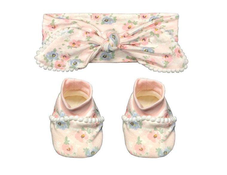 Girls Newborn Headband & Bootie Set