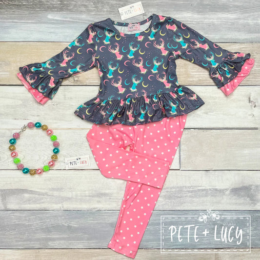 Starry Deer Long Pants Set