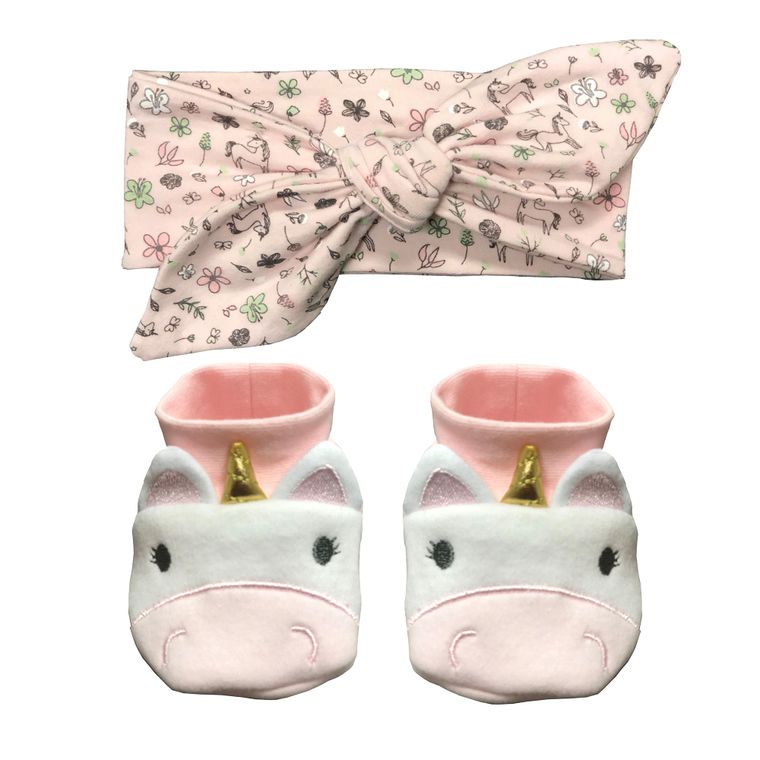 Girls Newborn Headband & Bootie Set