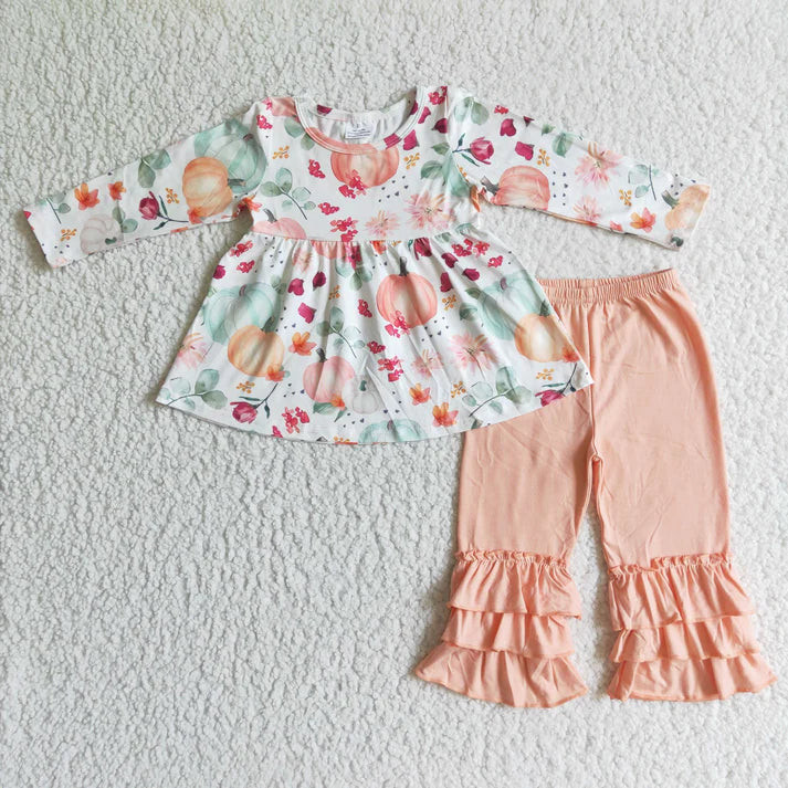Pumpkin Spice Fall Ruffle Pant Set