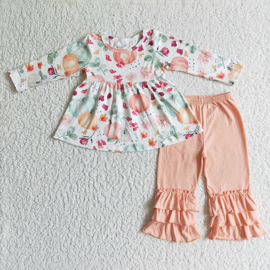 Pumpkin Spice Fall Ruffle Pant Set