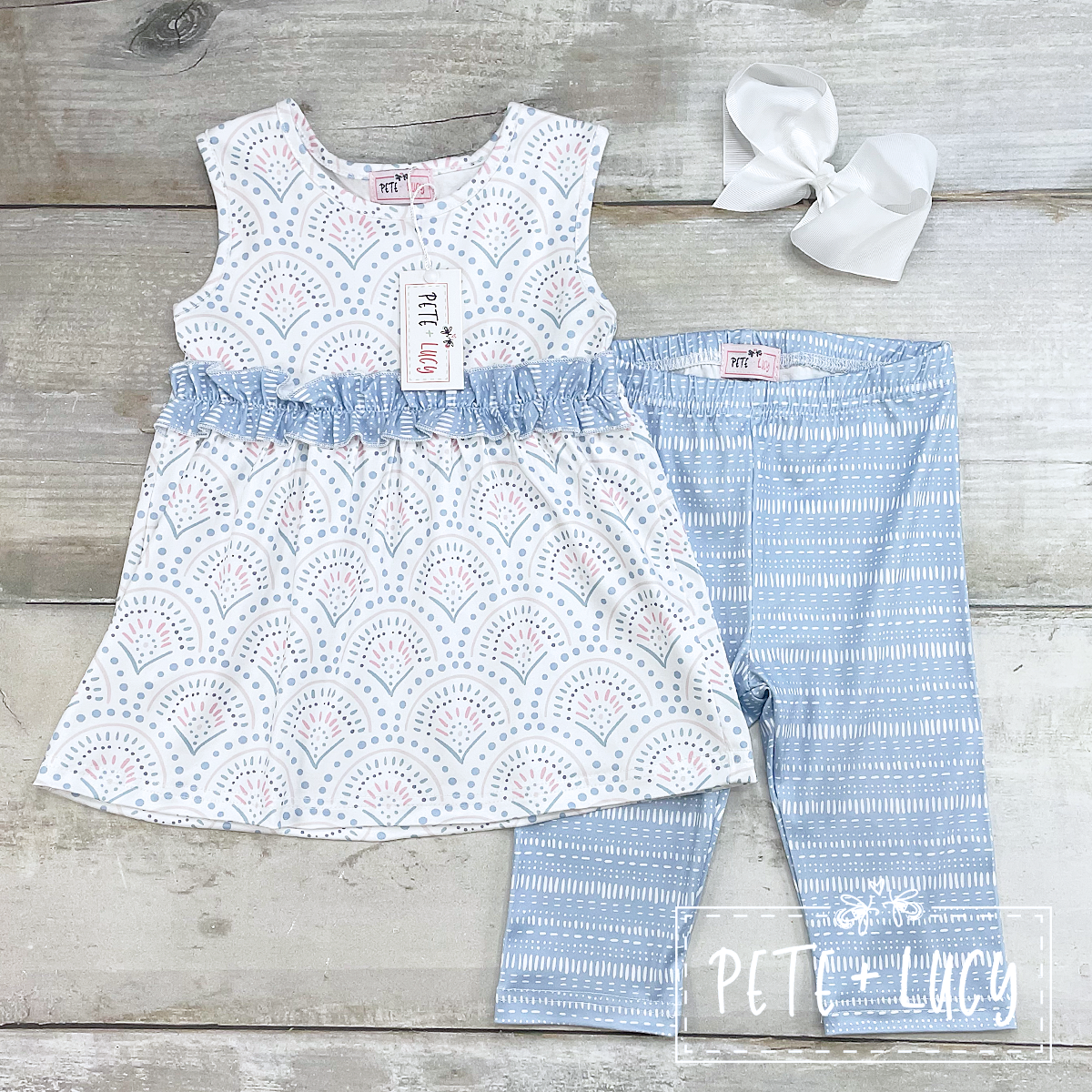 Blue Starburst Capri Set