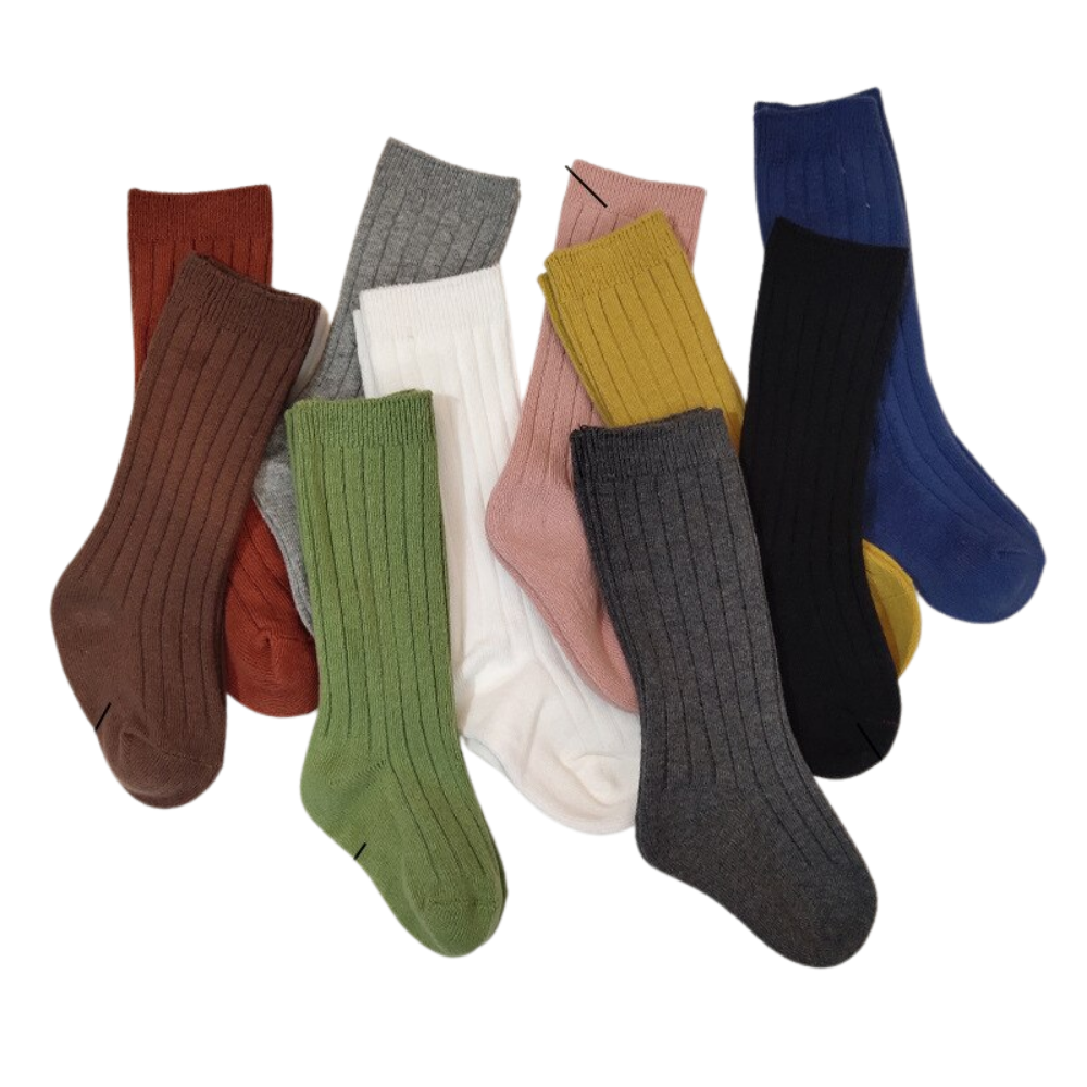 Unisex Kids Ribbed Socks