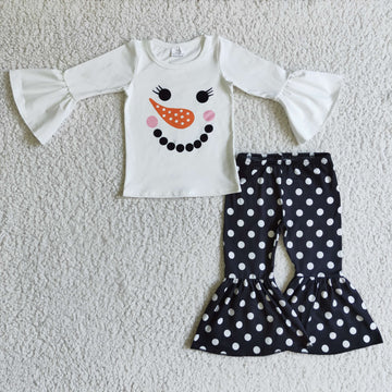 Snowman Black Dot Pant Set