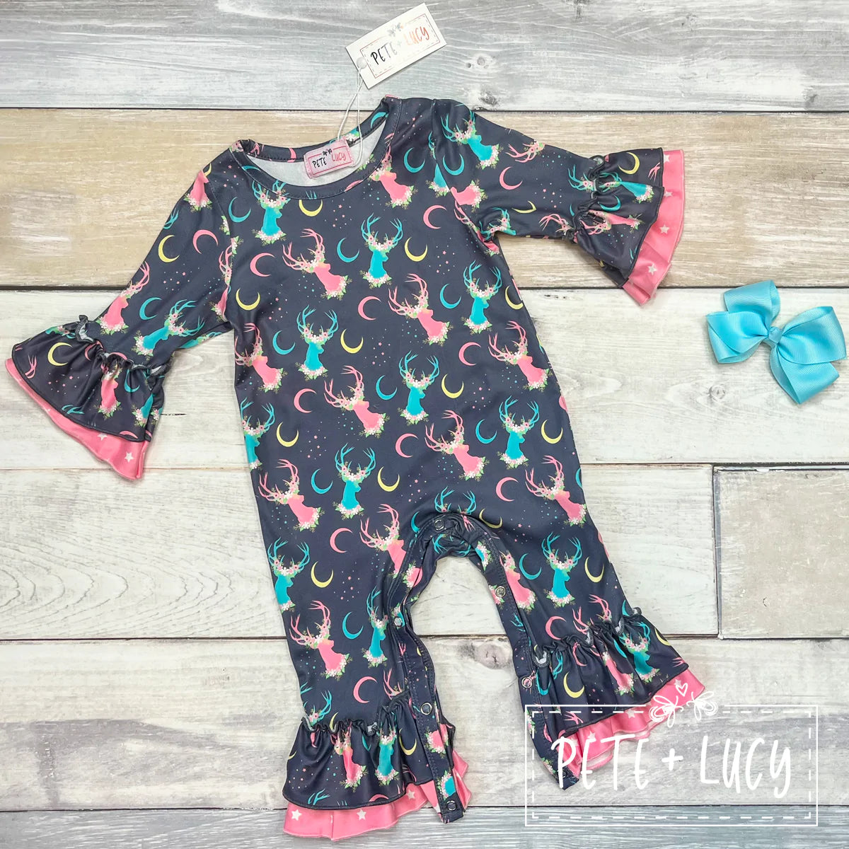 Starry Deer Girls Romper