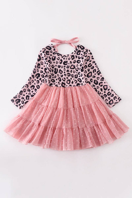 Pink Cheetah Print Dress with a Tulle Tutu skirt